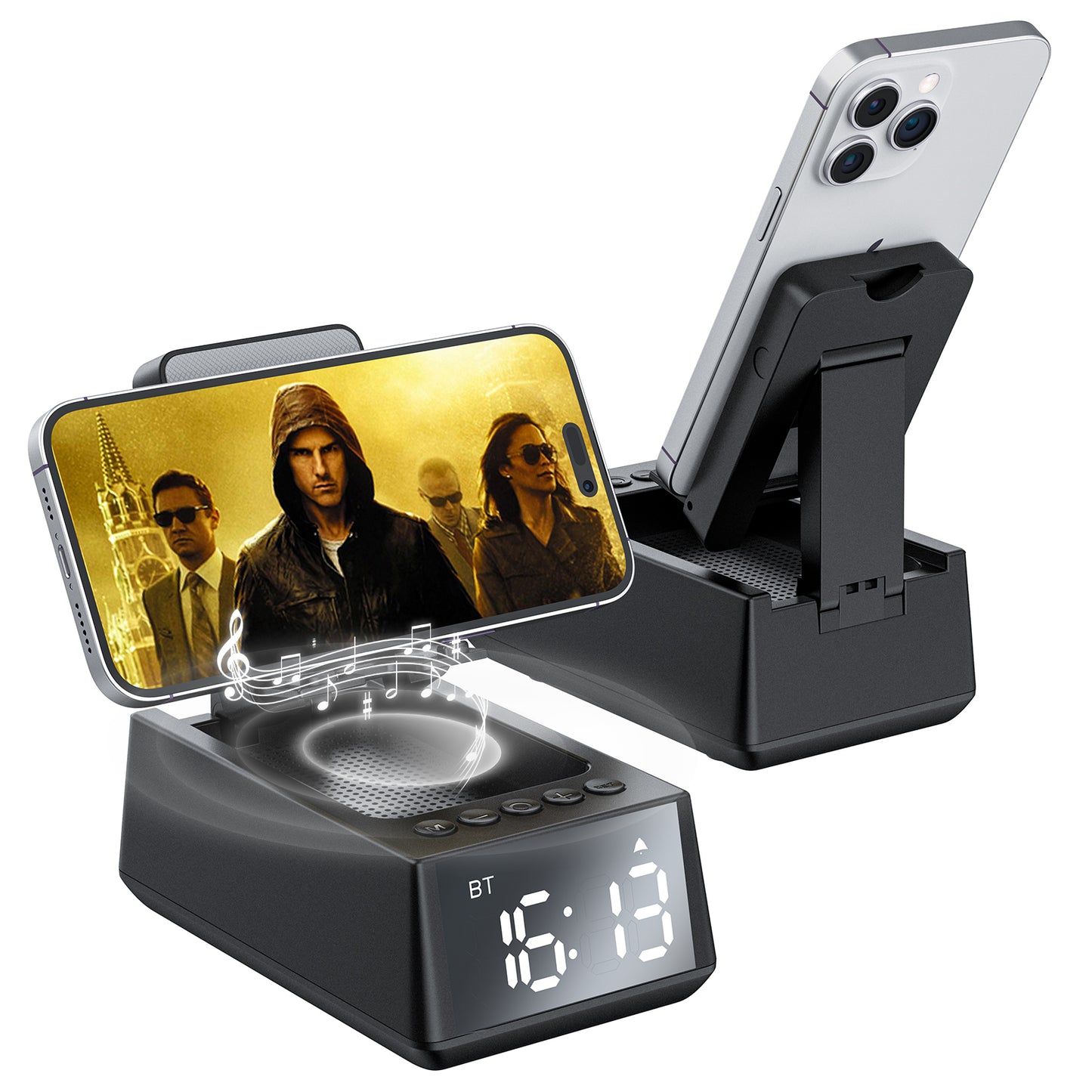 CHIFENCHY Birthday Gifts for Men Women, Cell Phone Stand Bluetooth Speaker with Anti-Slip Base, Hd Surround Sound, Cool Multi Functional Gadget, Unique Gift for Him, Her, Husband, Wife, Dad, Mom